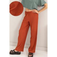 Crinkle Knit Wide Leg Drawstring Pants