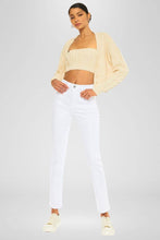 HIGH RISE SLIM STRAIGHT JEANS White