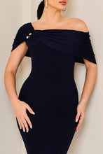 Off Shoulder Ribbed Knit Dress