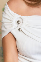 Off Shoulder Ribbed Knit top