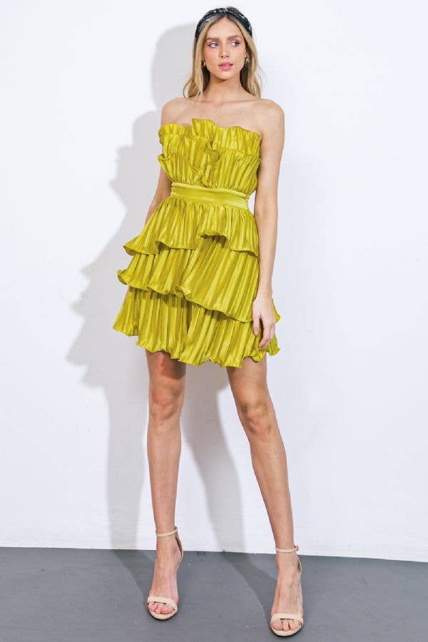 A solid woven mini dress
