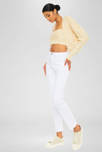 HIGH RISE SLIM STRAIGHT JEANS White