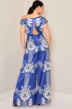 Draped Asymmetrical Shoulder Wide Leg Jumpsuit