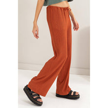Crinkle Knit Wide Leg Drawstring Pants