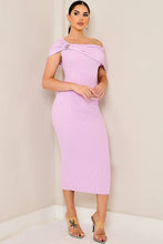 Off Shoulder Ribbed Knit Dress