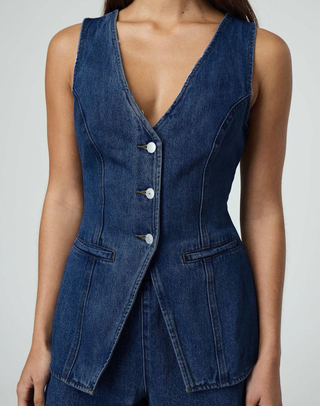 Trendy Effortlessly Denim V-Neck Vest