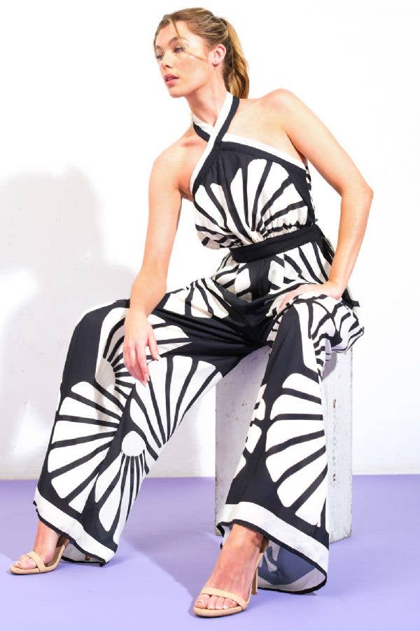 A printed woven jumpsuit