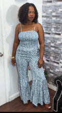 Smocked Printed Wide Strap Jumpsuit