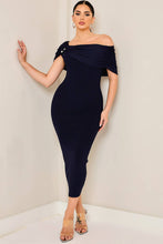 Off Shoulder Ribbed Knit Dress
