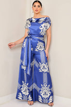 Draped Asymmetrical Shoulder Wide Leg Jumpsuit