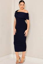 Off Shoulder Ribbed Knit Dress