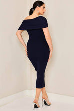 Off Shoulder Ribbed Knit Dress