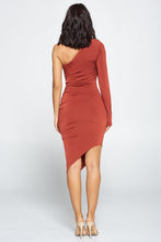 Ruched To You Dark Rust Dress