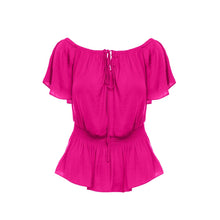 Off Shoulder Blouse With Smocked Waist Detail