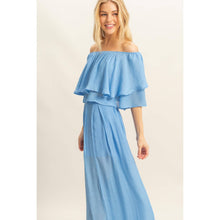 SET-Off-The-Shoulder Blouse And Pants Set
