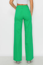 GREEN HIGH WAISTED STRETCHY COLORED WIDE LEGS JEANS