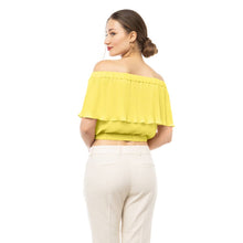 Blouse plissée à épaules dénudées