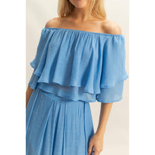 SET-Off-The-Shoulder Blouse And Pants Set
