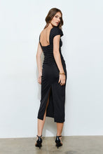 Asymmetrical Cutout Ruched Bodycon Midi Dress