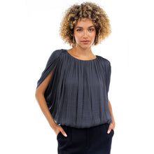 Grecian Drape Bubble Blouse