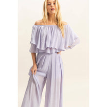 SET-Off-The-Shoulder Blouse And Pants Set