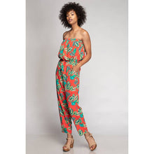 Tropical Print Tube Jumpsuit