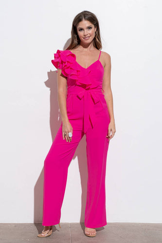 Asymmetric Ruffle Detail Jumpsuit