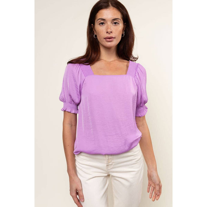 Blouse With Shoulder And Sleeve Smocking Detail