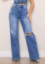 High-Rise Gemstone Wide Leg Jeans