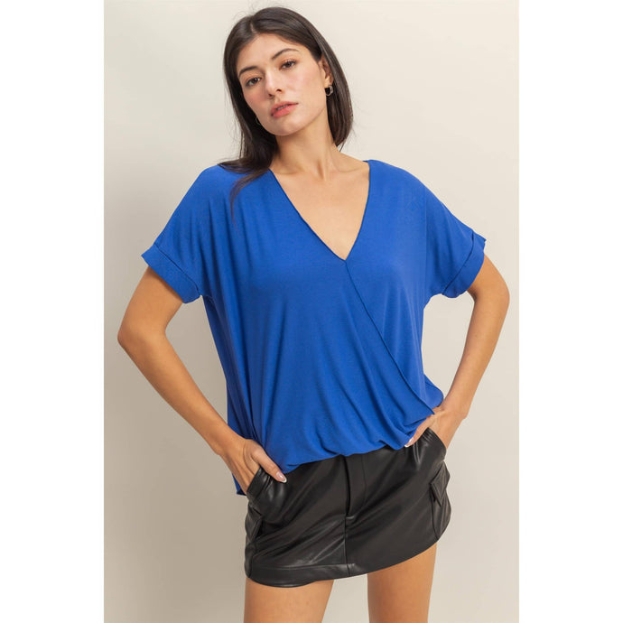 Short Sleeve Surplice Top
