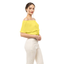 Blouse plissée à épaules dénudées