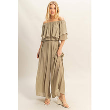 SET-Off-The-Shoulder Blouse And Pants Set