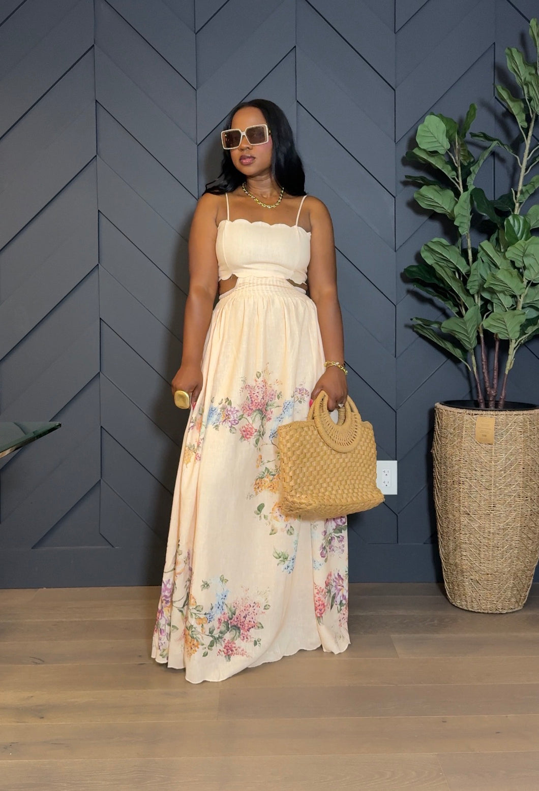 Labadie Floral Cut Out Dress