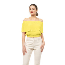 Blouse plissée à épaules dénudées