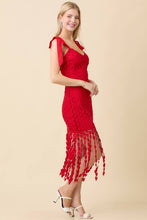 Shoulder Strap Tie With Heart Cut-out Lace Fringe Detail