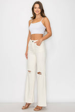 IVORY HIGH WAISTED STRETCHY COLORED WIDE LEGS JEANS