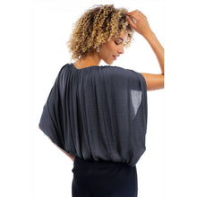 Grecian Drape Bubble Blouse