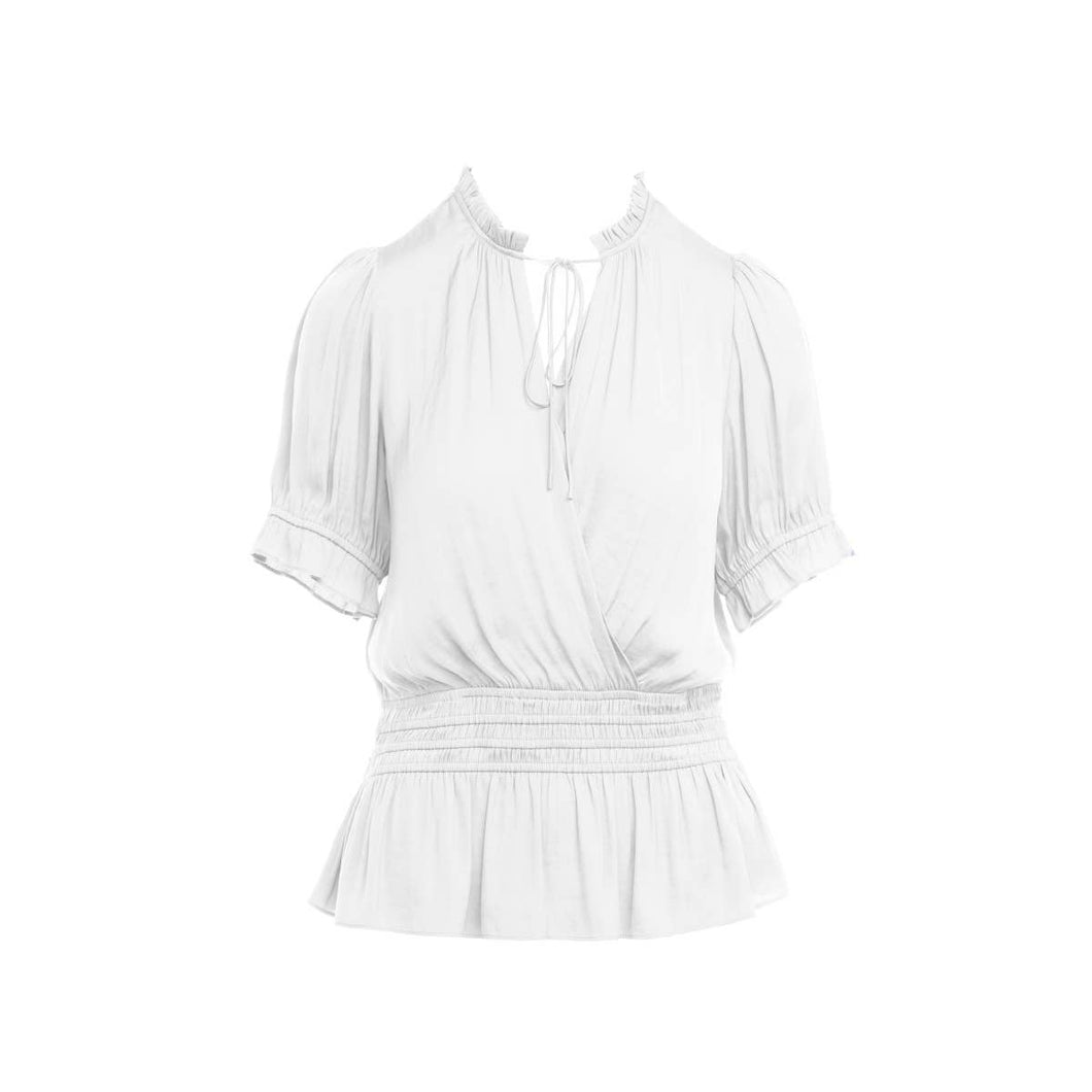 Short Sleeve Elactic Waist Blouse