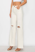 IVORY HIGH WAISTED STRETCHY COLORED WIDE LEGS JEANS