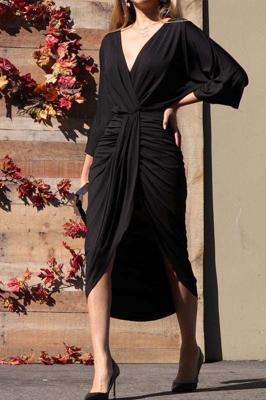 venetian cocktail dress Venice Short Black Sequin Party Dress