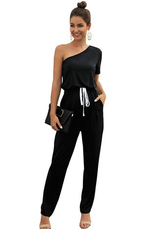 Let's Be Happy Black Jumpsuit