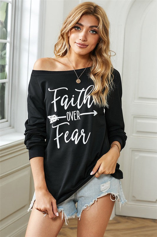 Faith over Fear Top Black