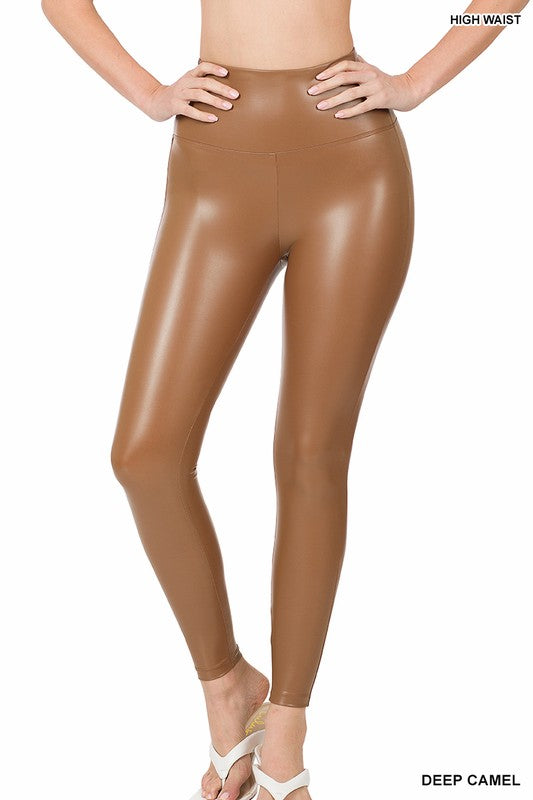 CHIC START FAUX LEATHER LEGGINGS