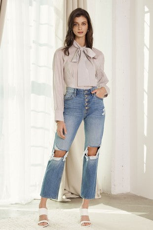 Shirley High Rise Distressed Jeans