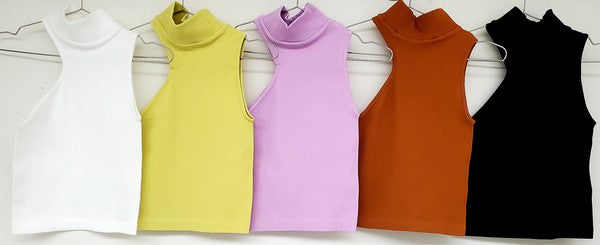 Thick rib highneck asymmetric tank