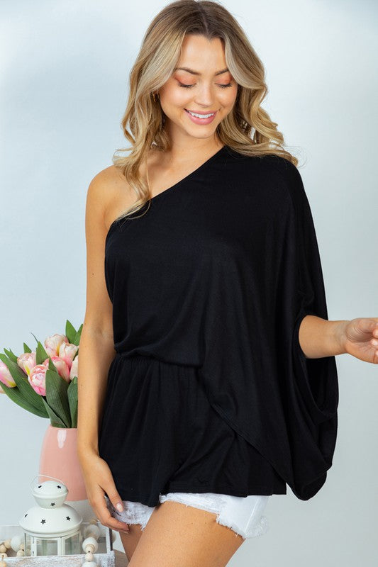 Can't Ask For More Black One Shoulder Top